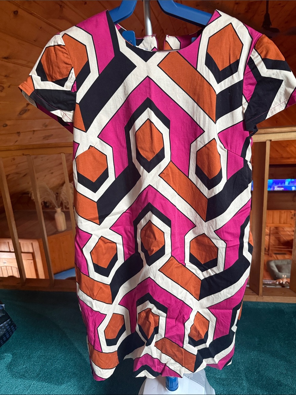Geometric pattern retro dress sz m